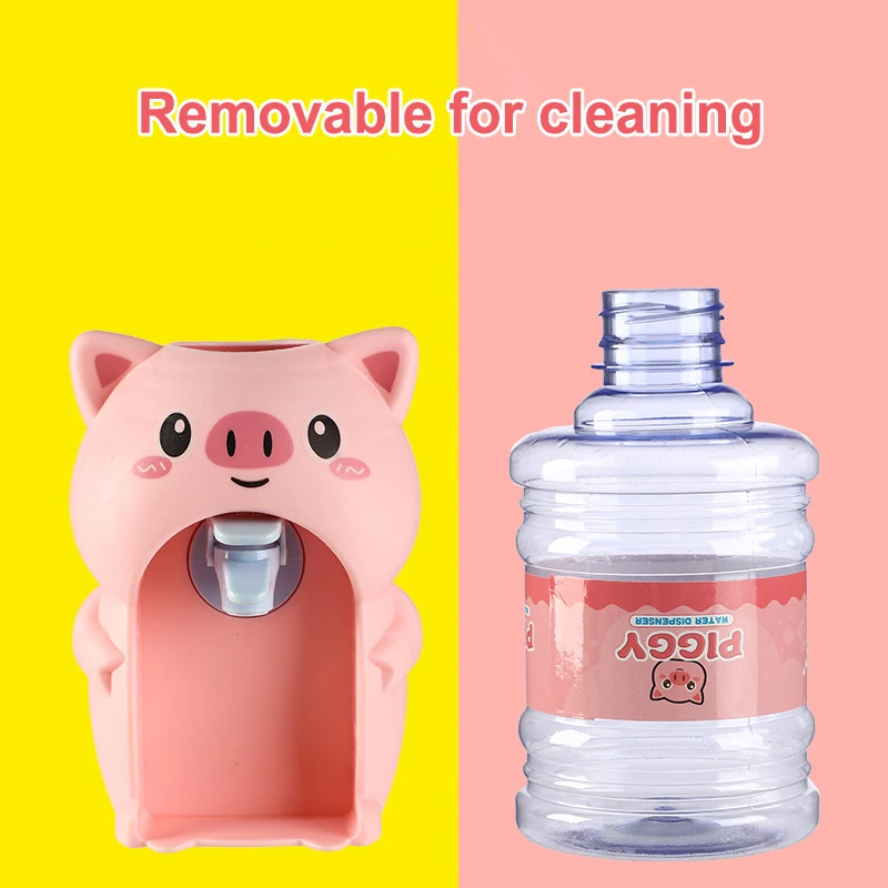 Mini Double Water Dispenser para crianças, brinquedo animal bonito, simulação de cozinha, suco de frutas, leite, água para crianças, Girl Gift