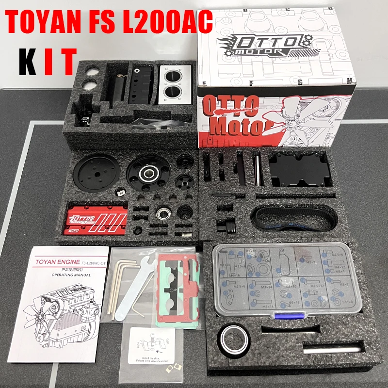 

TOYAN FS L200AC Nitro Twin Engine Model Kit 7cc Inline Twin Four Stroke Air Cooled Red Engine Model Kit