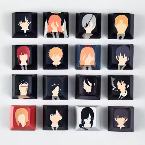 MAIMOOO Keycaps Chainsaw Man Anime Game Keycap 16 Keys Cherry/MOA Profile PBT Custom Personalized For DIY Keyboard Cap