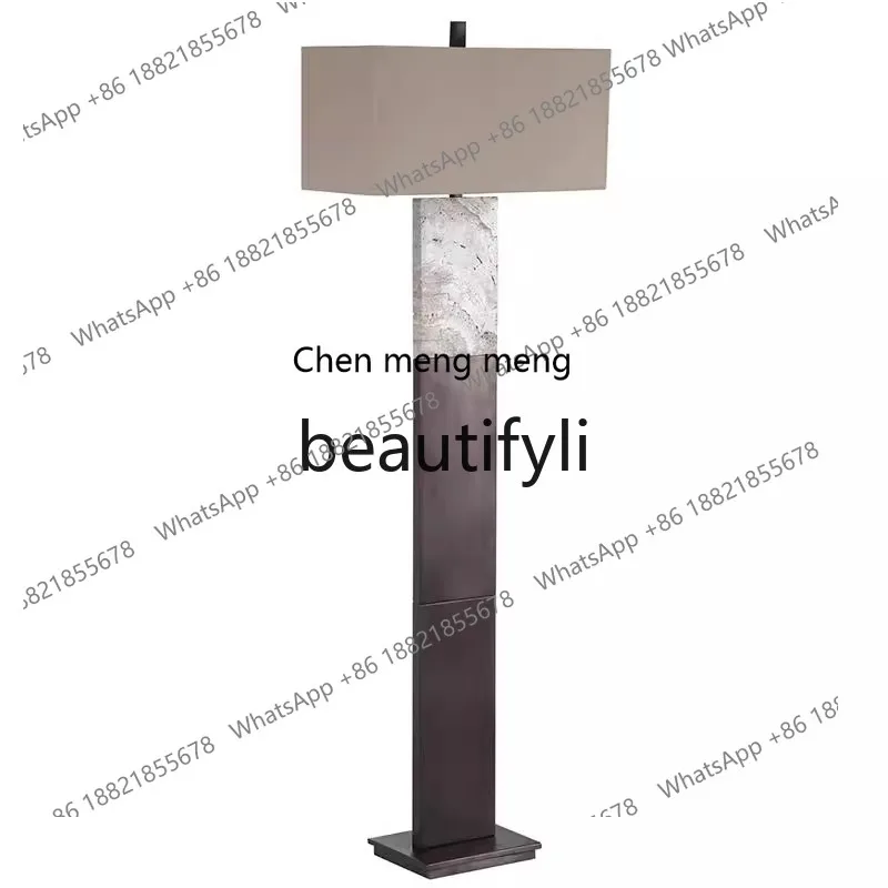 Retro floor lamp creative marble floor lamp living room bedroom sofa edge vertical lamp