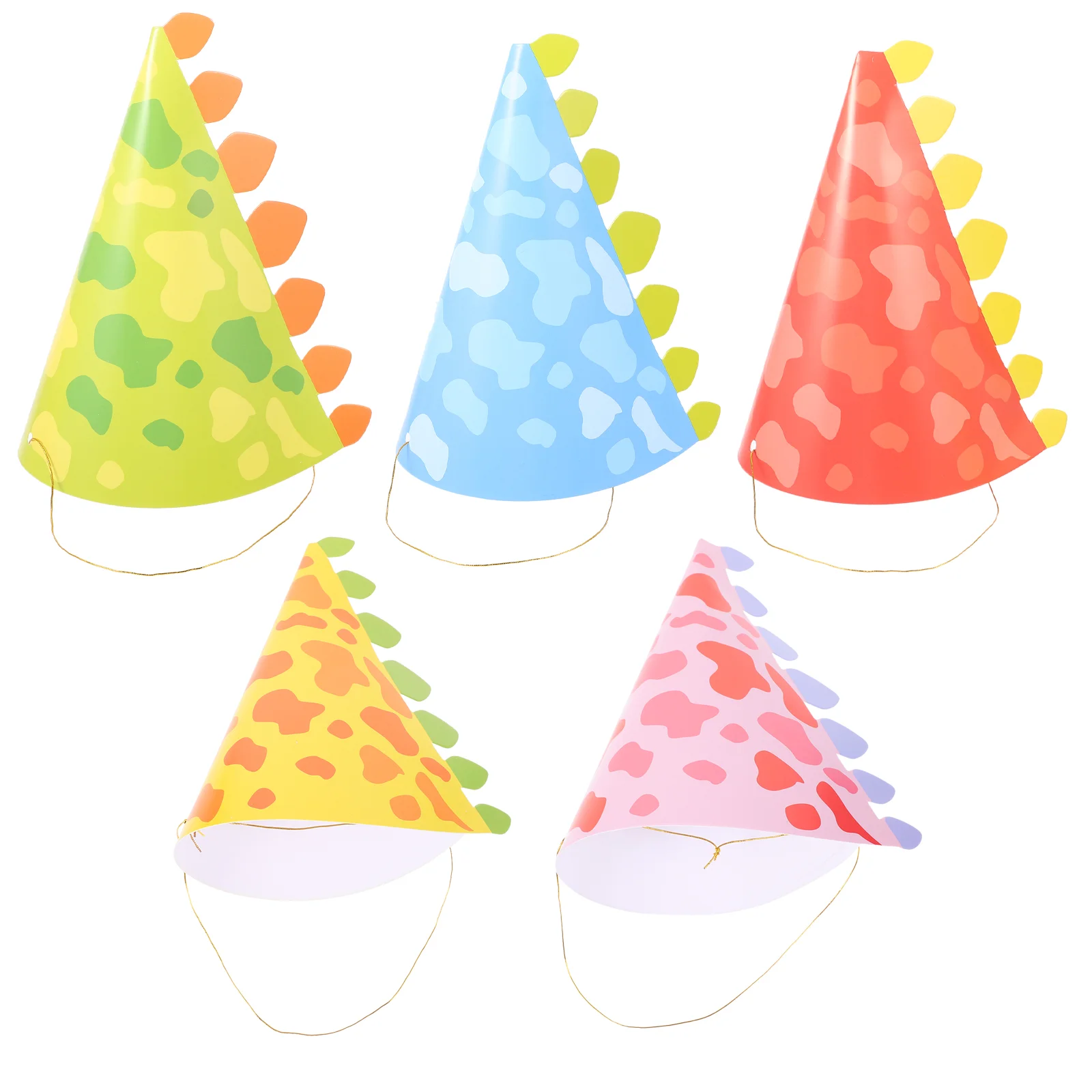 10 Pcs Birthday Hat Baby Headbands Pink Party For Children Paper Hats Dinosaur Cone Headwear