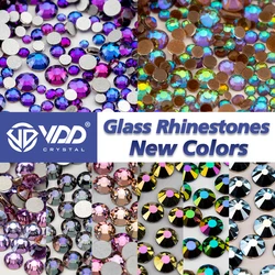 VDD SS4-SS30 New Colors Glass Crystal Rhinestones Flatback Glitter Strass Stones For Nail Art Accessories DIY Crafts Decoration