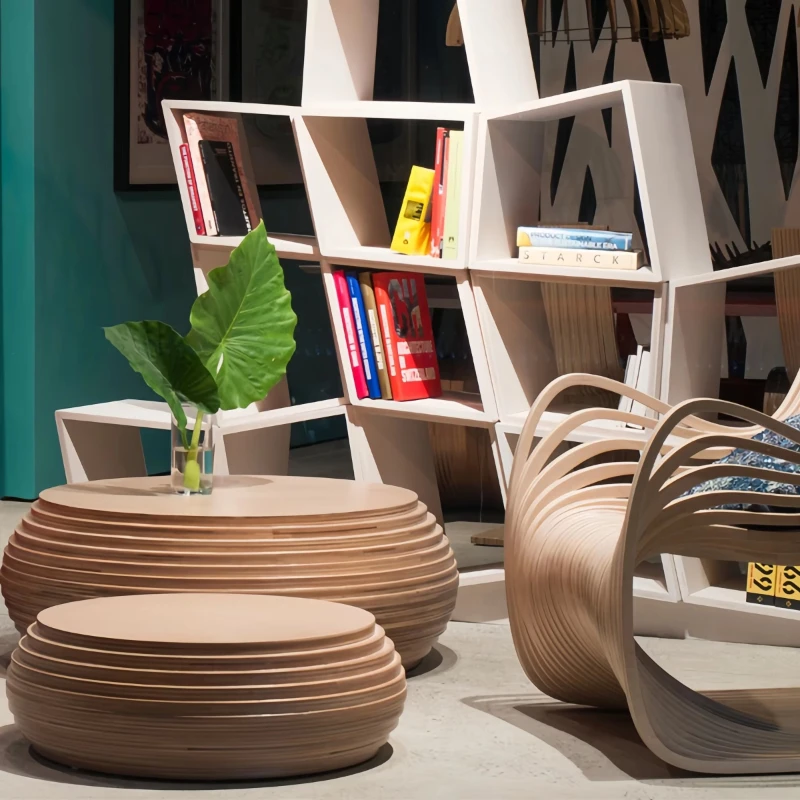Modern wooden coffee table, nested table, coffee break table, family space, warm corner, decorative home furniture