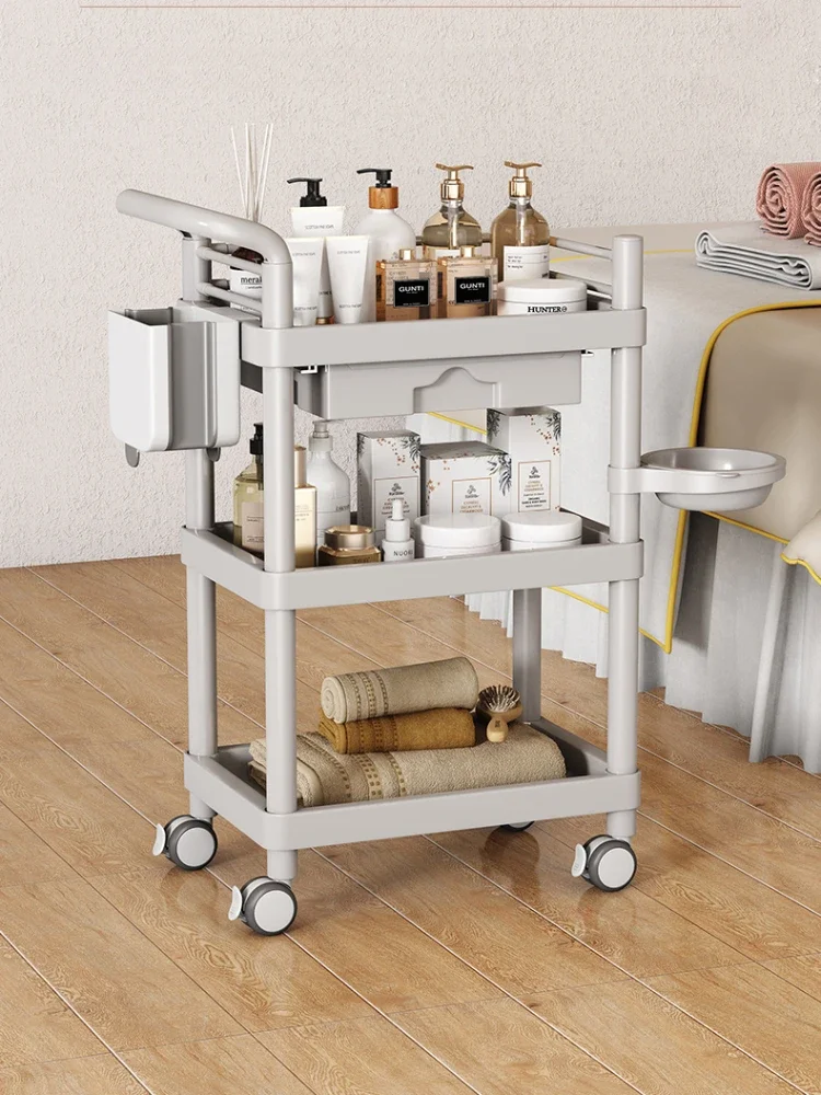 

Medical Rolling Manicure Salon Trolley Cosmetic Tattoo Storage Salon Trolley Lash Barber Carrello Attrezzi Beauty Furniture KMST