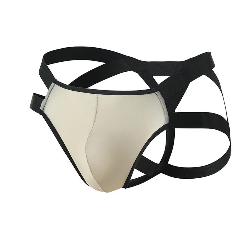 Men's Ice Silk Thong Designed with Bulge Pouch Support Backless Cut T-Back Straps and Hollow-Out Ventilation Features