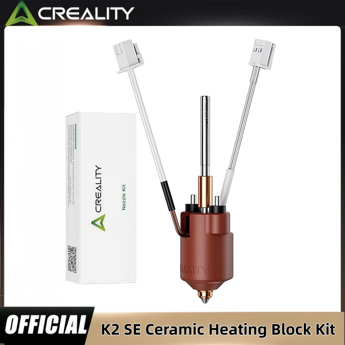 

Creality Official K2 SE Ceramic Heating Block Kit,Quick-swap Nozzle,Supports 300°C High Temperature,All-Metal Integrated Design