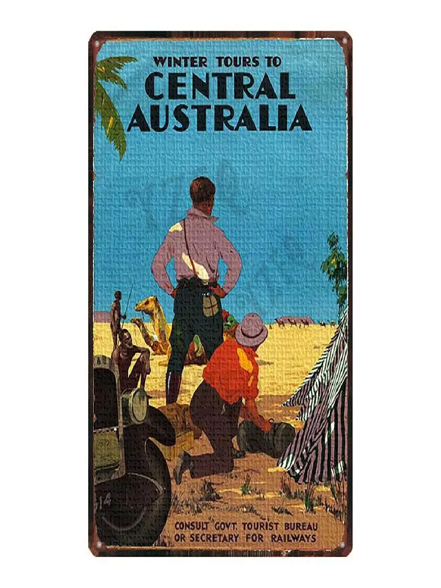 Vintage Travel Poster Melbourne City Australia  Metal Retro Signs for Wall Decor Pub Cafe Home Beach House  DUA