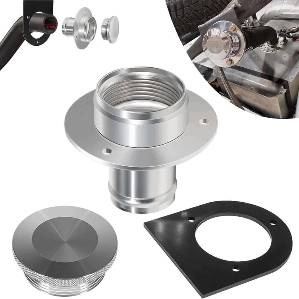 

Aluminum Fuel Tank Filler Neck with Gas Cap and Steel WeldOn Bracket Fit for 2 Inch Fuel Filler Neck Hose Car Parts