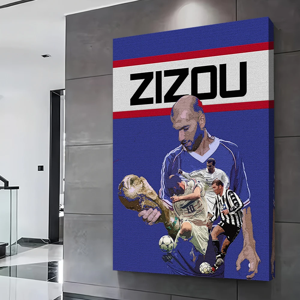 Zizou كرة القدم المشارك تخصيص مطبوعة حائط لوح رسم الفن هدية لغرفة الألعاب الديكور اكسسوارات المنزل الداخلية