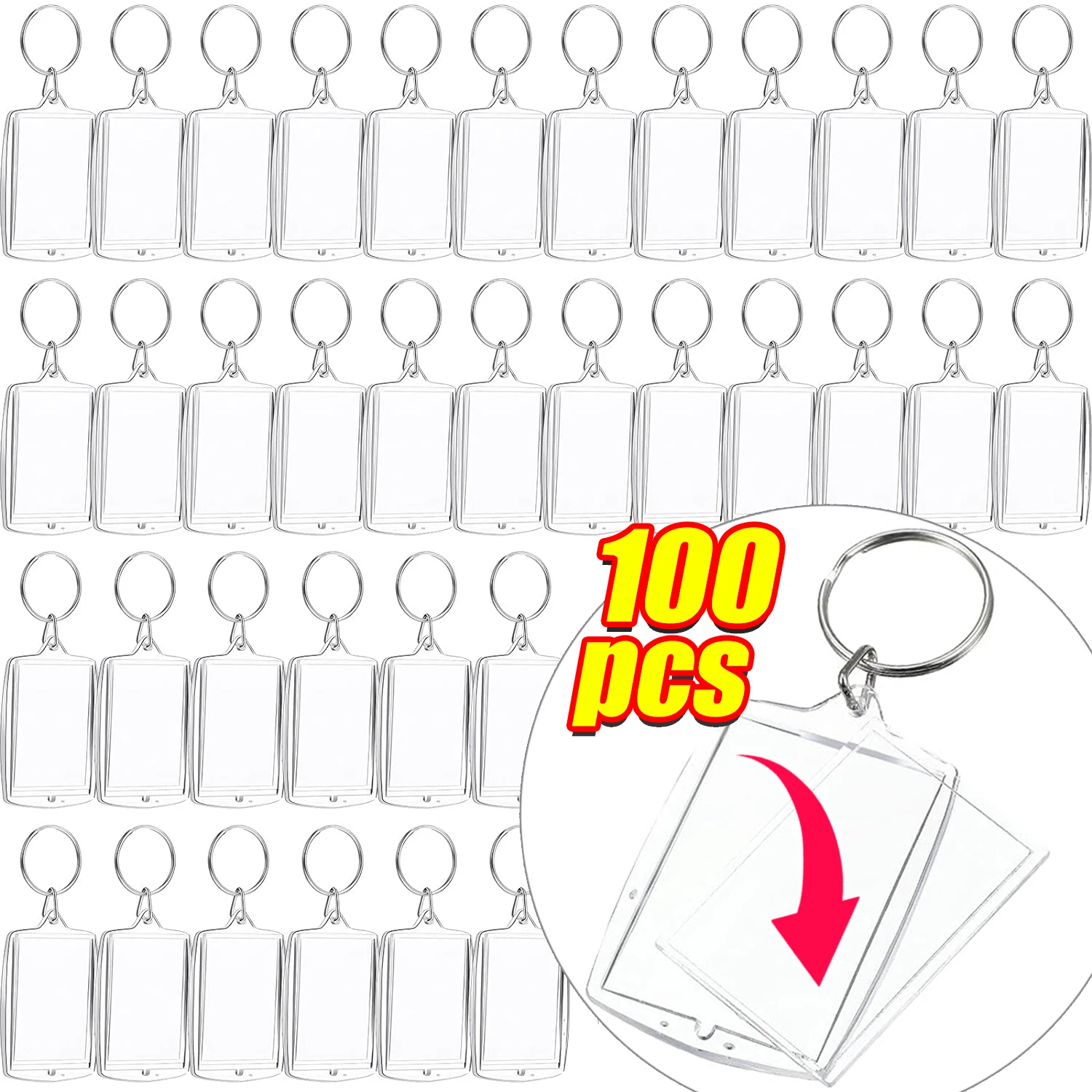 10-100 stuks sleutelhanger acryl sleutelhanger sleutelhanger blanco sleutelhangers invoegen foto paspoort sleutelhanger cadeau voor vrouwen mannen kinderen