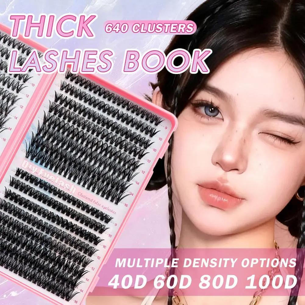 العنقودية جلدة 5D رقيق سميكة رمش تمديد عدة مختلط حجم لاش رقيق جلدة سميكة المنك تمديد صينية فو رمش V1A9