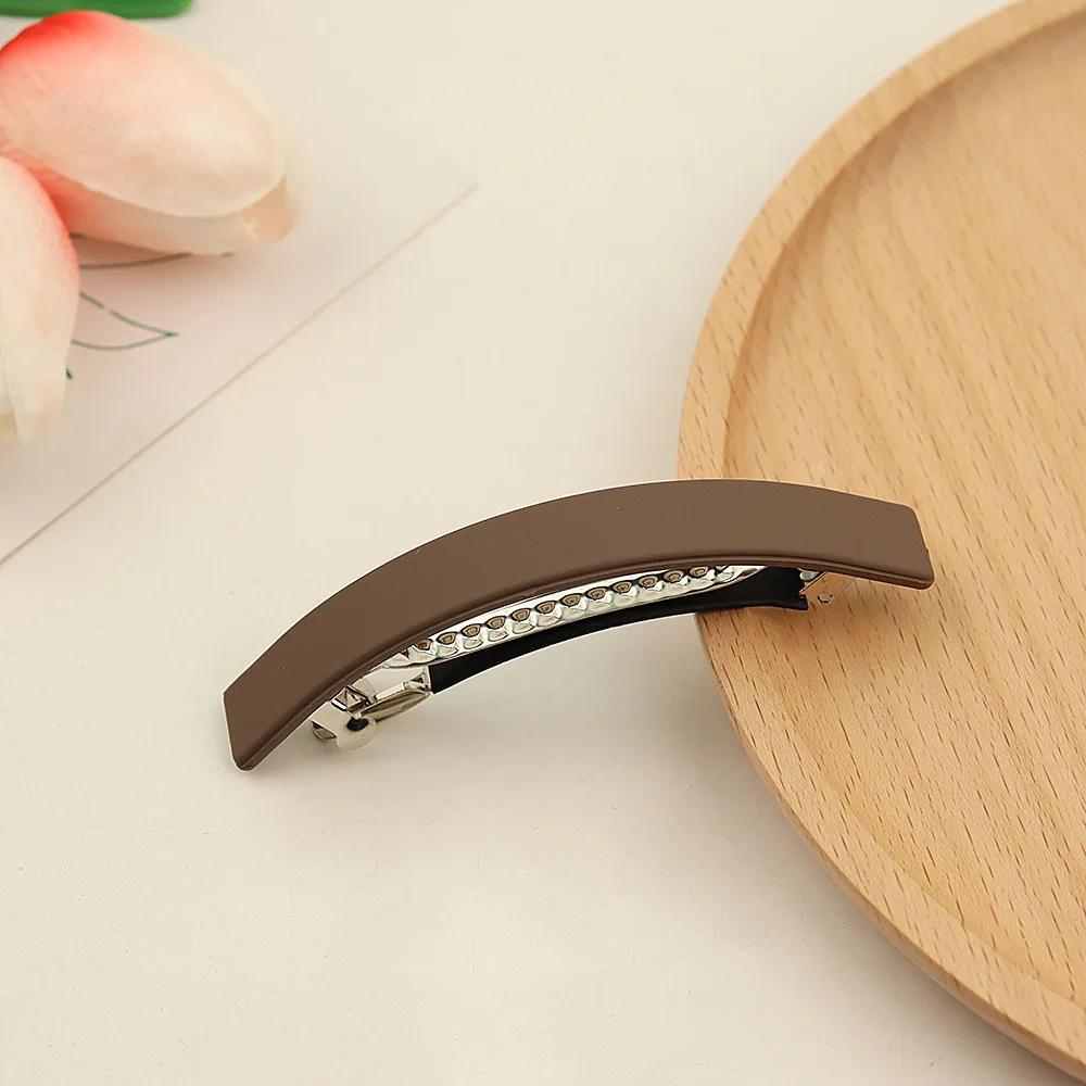 الكورية موضة مات البلاستيك مقاطع الشعر رقيقة قوس على شكل المشابك بسيطة بلون دبابيس الشعر النساء أنيقة بوبي دبابيس أغطية الرأس