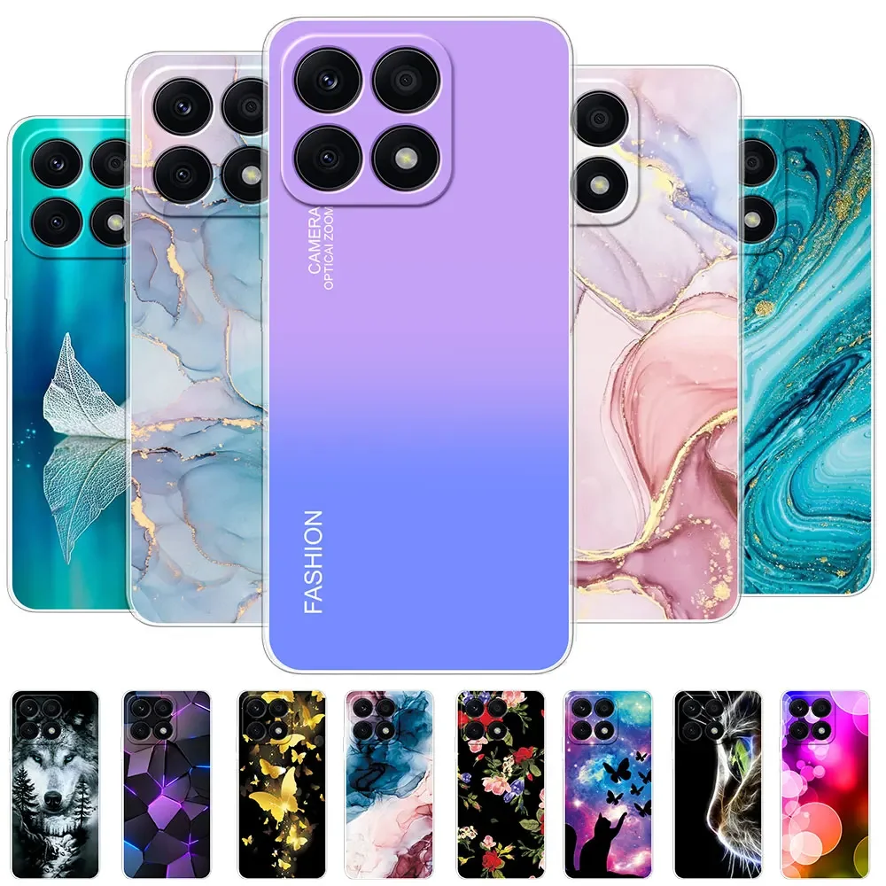 For Huawei Honor X8A Case Cover Marble Transparent Silicone Soft TPU Phone Fundas Case For Huawei Honor X8A Coque Shell Bumper