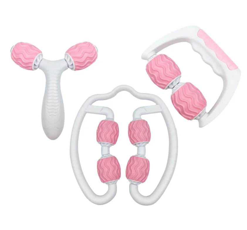 Wish Aliexpress Hot Sell Muscle Relaxer Massage Roller Arm Leg Clamp Waist Massager Stick Yoga Fitness Set