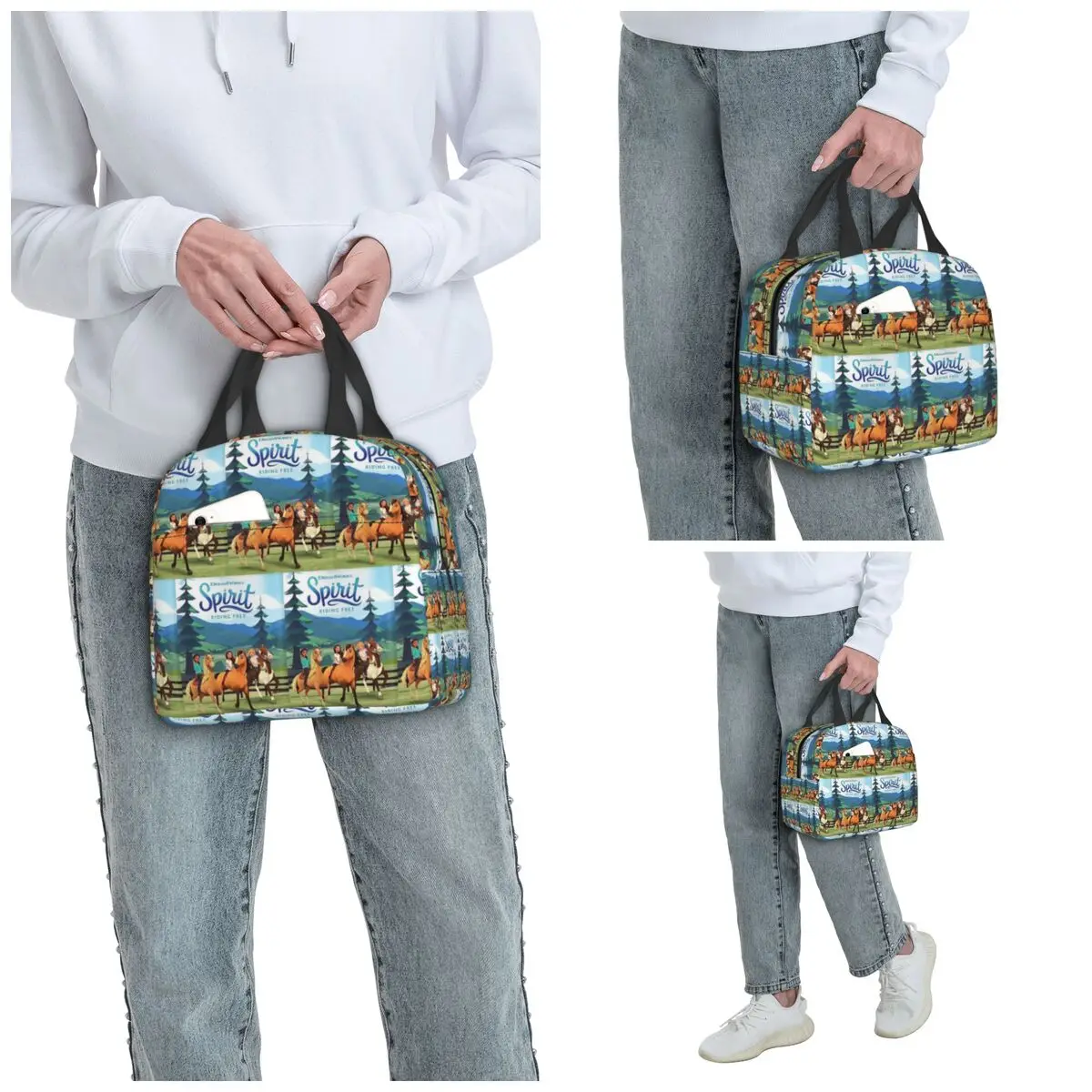 Spirit Riding Free Insulated Lunch Bag for Kids School Cooler Thermal Food Box Tote Leakproof Lunch Boxes Container