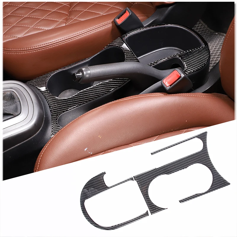 

For Kia Sauer/SOUL 2009-2013 Automotive Center Cup Holder Panel Decorative Stickers Soft Carbon Fiber Automotive Parts
