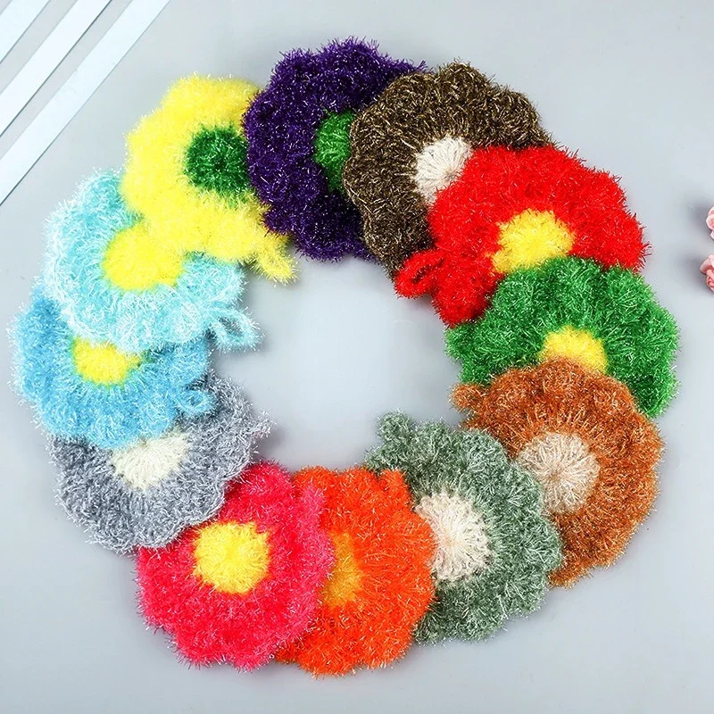 New Colorful Flower Powerful Stain Removal Dishcloth Non-stick Oil Kitchen Towel Household Cleaning Cloth Kitchen Accessories