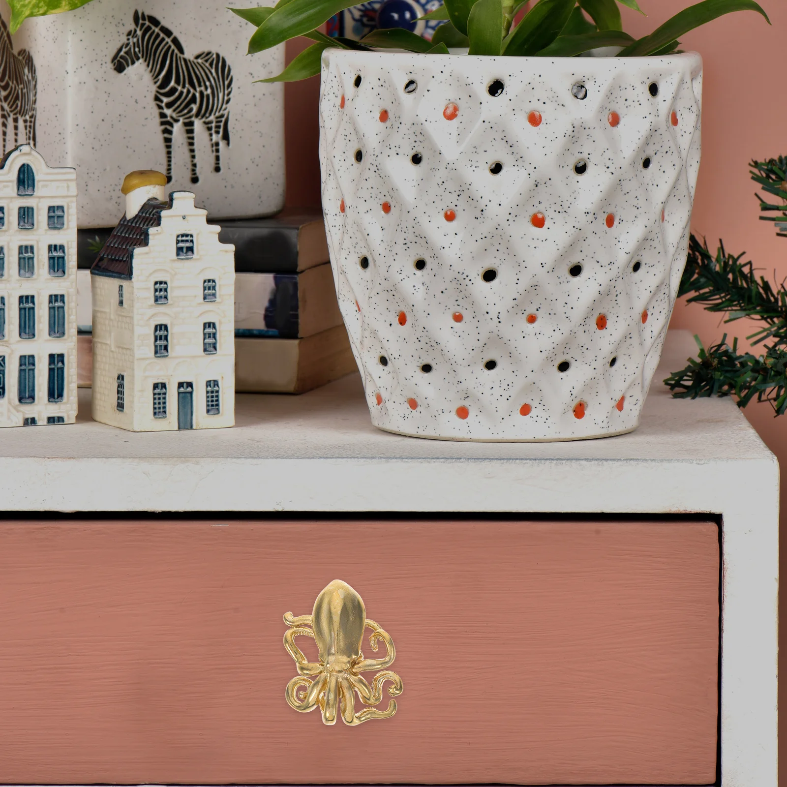 Ручка шкафа в виде осьминога, матовая латунь, гладкая на ощупь, для морской мебельной фурнитуры, винтажный декоративный ящик