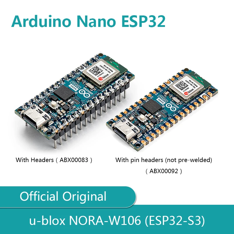 

Official Original Arduino Nano ESP32 ABX00083 ABX00092 Development Board U-box NORA-W106 (ESP32-S3)