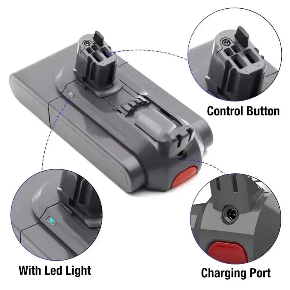 

For Dyson V11 25.2V 6000/8000/10000mAh Li-ion Rechargeable Replacement Battery Suitable for Cordless Vacuum Cleaner Battery
