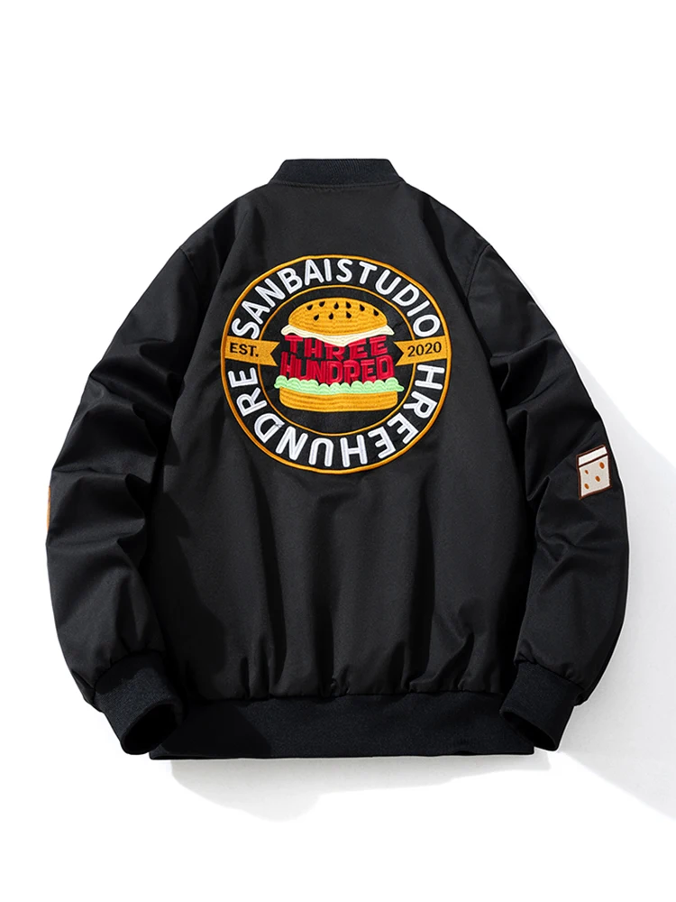 

Весенне-осенне-зимняя вышитая куртка-бомбер в стиле кэжуал для мужчин и пар, свободного кроя, с длинными рукавами, теплая