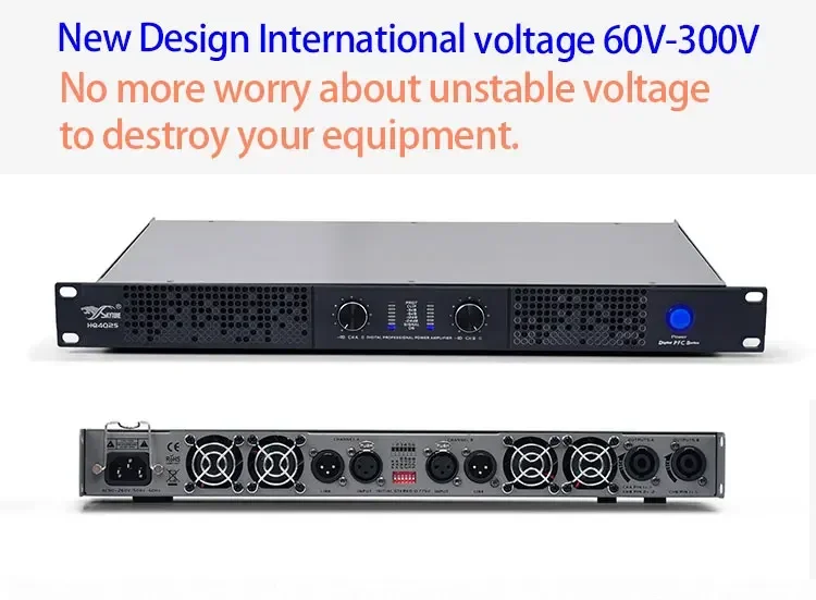 

Профессиональный усилитель мощности класса D HQ15, 1U, 2x1500 Вт