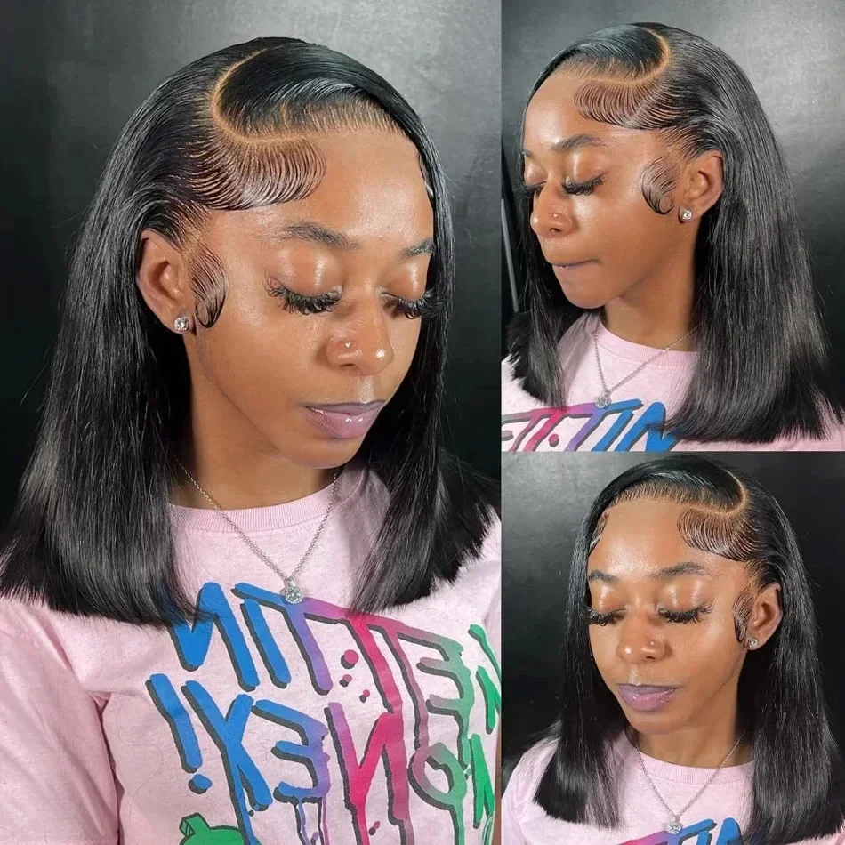 Short Bob Straight 4x4 Transparent Lace Front Wig