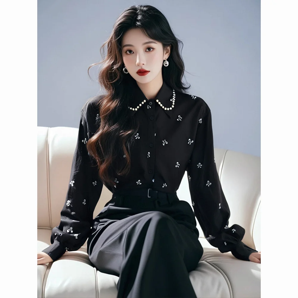 

Long Sleeve Shirts Womens Satin Ruffled Button Down Tops Slim Fit Gothic Emo Harajuku Aesthetic Punk Rock Streetwear Spring Wear