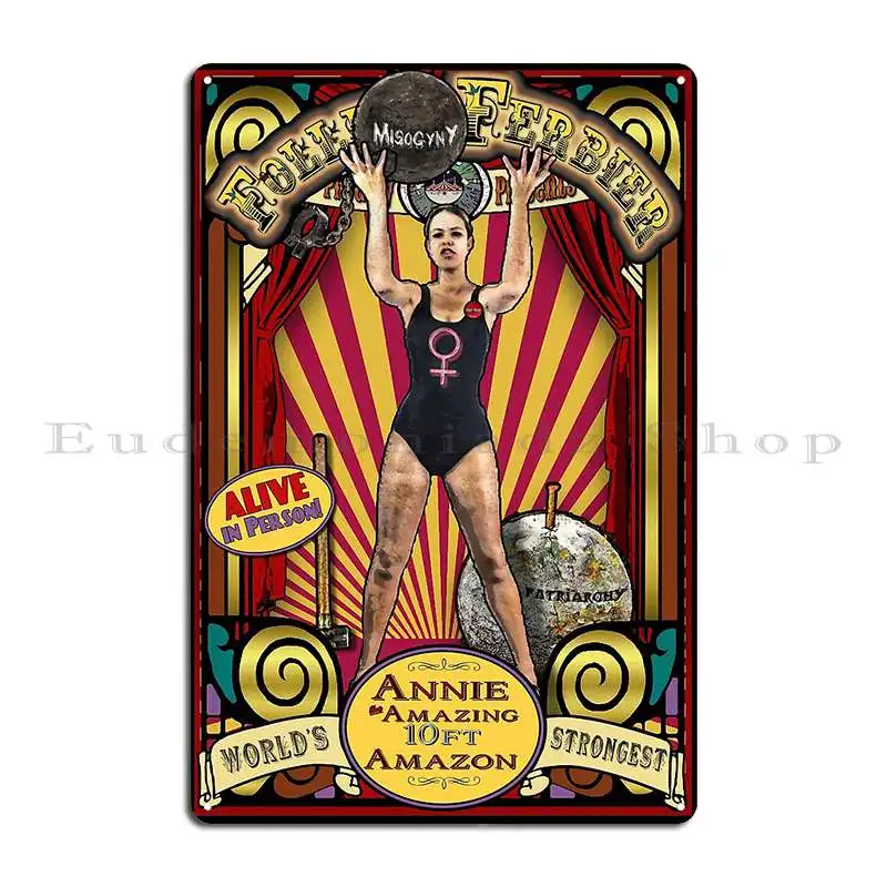 Annie The Amazing 10ft Amazon Sideshow Poster Metal Sign Poster Painting Wall Mural Personalized Design Cinema Tin Sign Poster