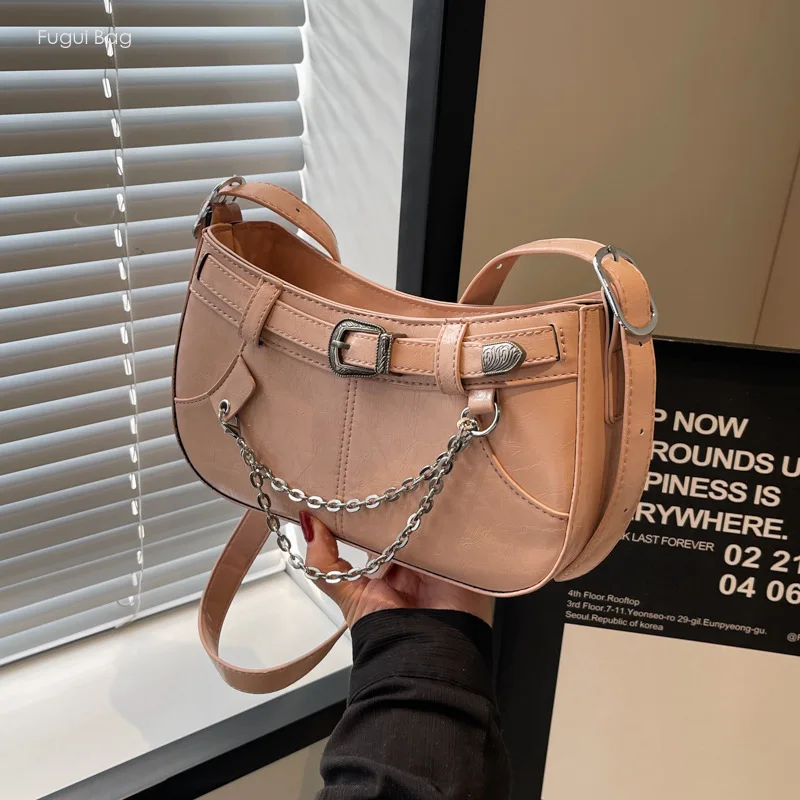 Women's Single Shoulder Crossbody Bag Underarm Bag Fashionable Retro Urban New High-end Small Square Bag Commuting and Leisure