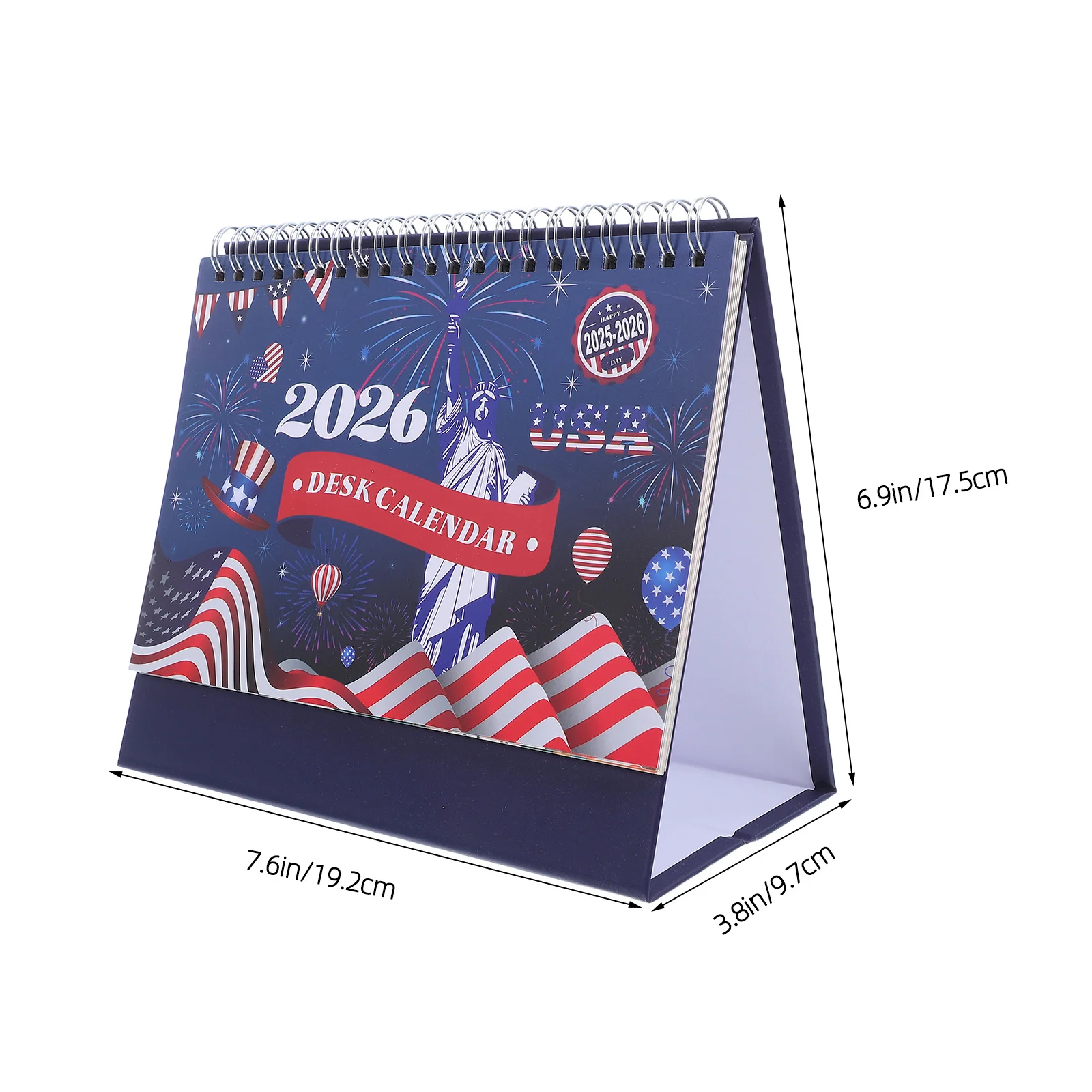 Mini Desk Calendar 2025-2026 Small Standing Flip Table Top Calendar For Office Home Daily Planner Patriotic Decor