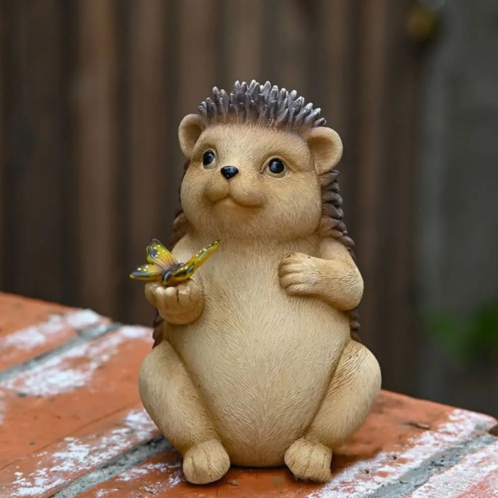 

Resin Solar Hedgehog Statue Ornament Cute Waterproof Animal Sculptures Lamp Vivid Creative Art Figurine Light Lawn