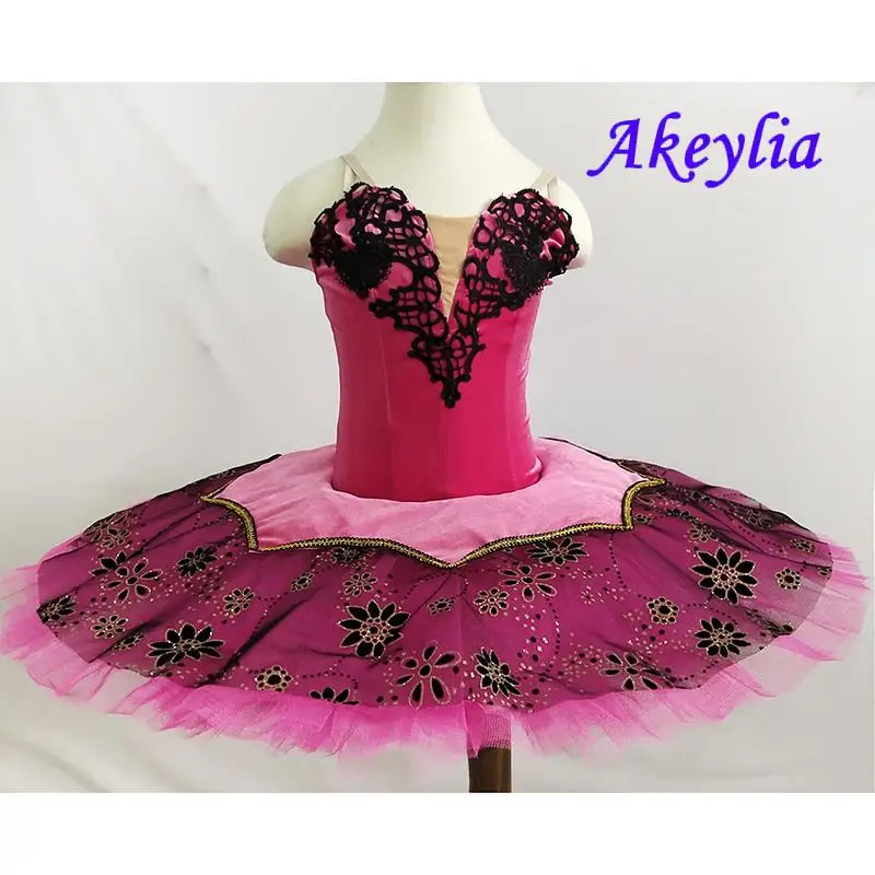 

Rose red Black ballet tutu for performance adult chidren blue pancake tutu women red classical ballet costume dress BLST18078