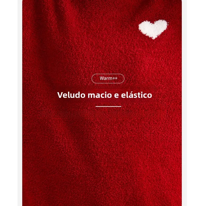 gp-femmes-thiened-fce-double-corail-velours-maison-vetements-ensemble-rond-ne-spwear-doux-confortable-automne-hiver-maison-vetements