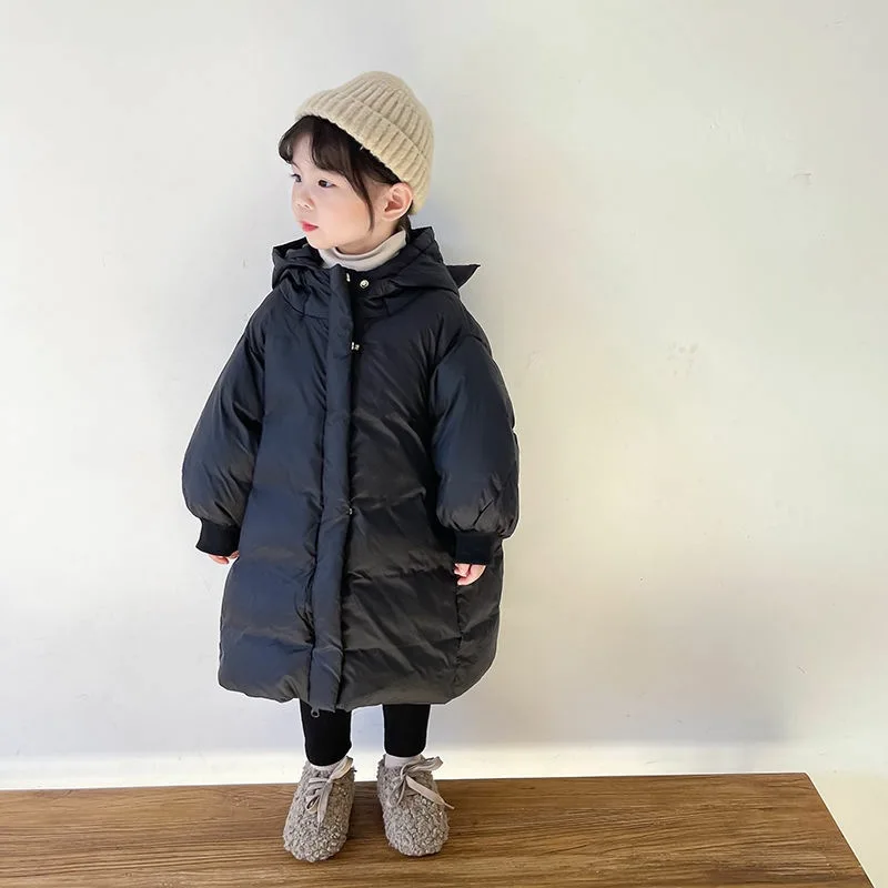 Girls Down Coat Jacket Cotton Windbreak Outwear 2023 Classic Warm Plus Thicken Velvet Winter Skiwear School Children's Clothing