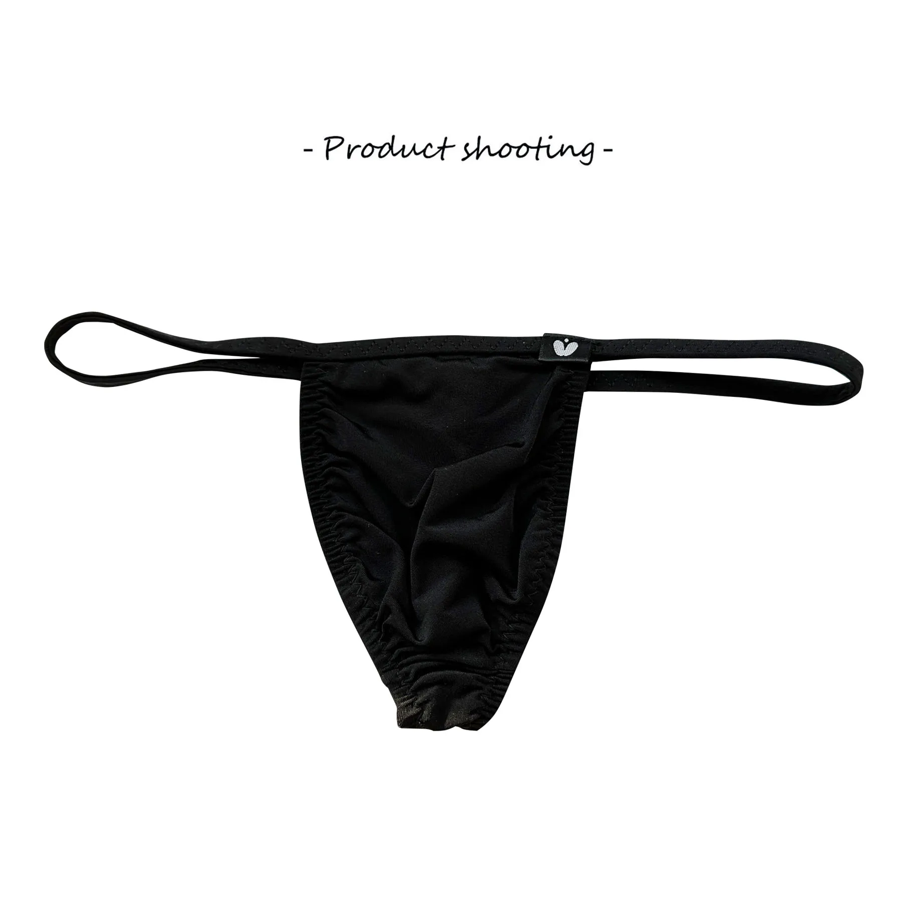 Boys\' small thong ice silk thin material micro penetration sexy ultra-low waist men no bag one piece underwear