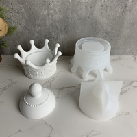 DIY Cute Crown Jewelry Storage Box Epoxy Resin Casting Silicone Mold Craft Tools Crystal Mold Soap Making Casting Silicone Mold