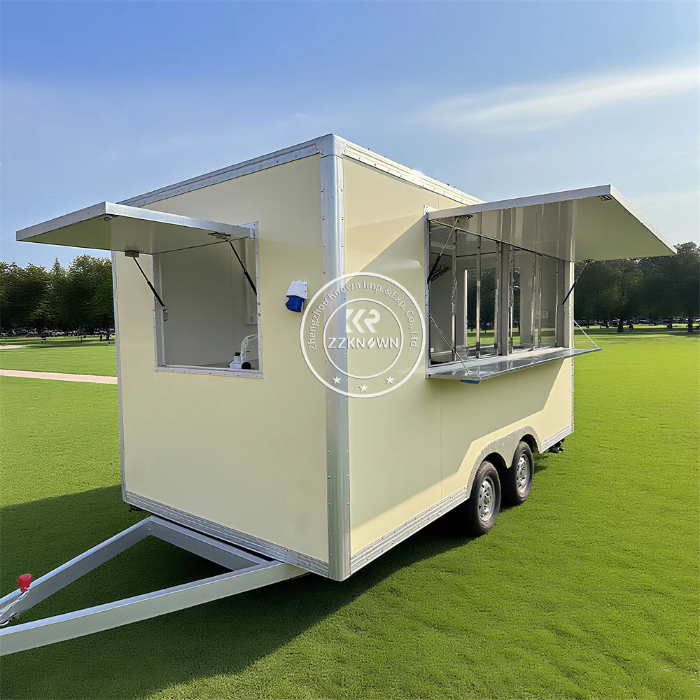 

Outdoor Custom Street Portable Towable Mobile Fast Food TRuck Tea Coffee Bar Shop Fast Food Vending Cart Trailer For Sale
