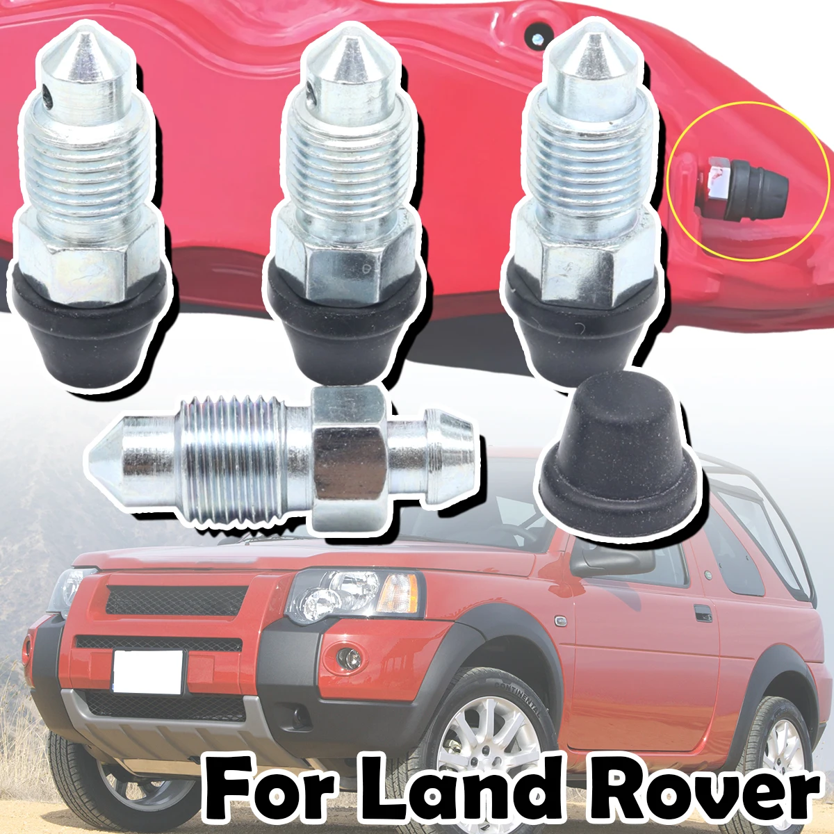 

Front Rear Bleeder Valves and Rubber Dust Caps Left Right Caliper Bleed Nipple Screw Kit For Land Rover Freelander Discovery 3 4