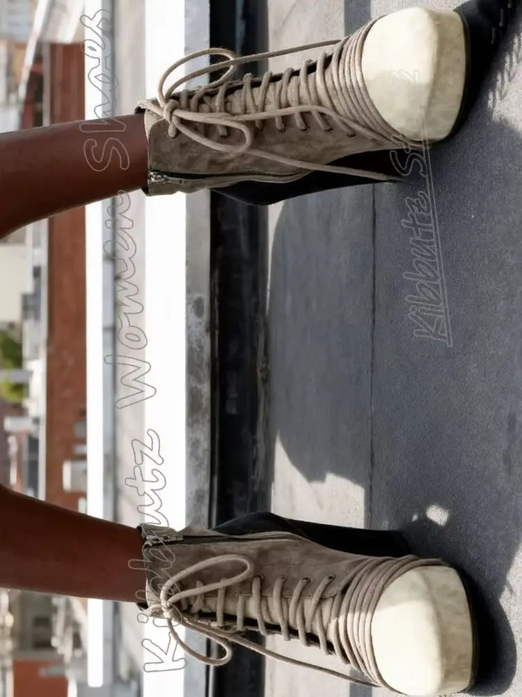 

Modern Ankle Boots Wedges Lace-Up Women Shoes New Party Dress Solid Color Round Toe Luxury Fashion Novelty Elegant Concise Sexy