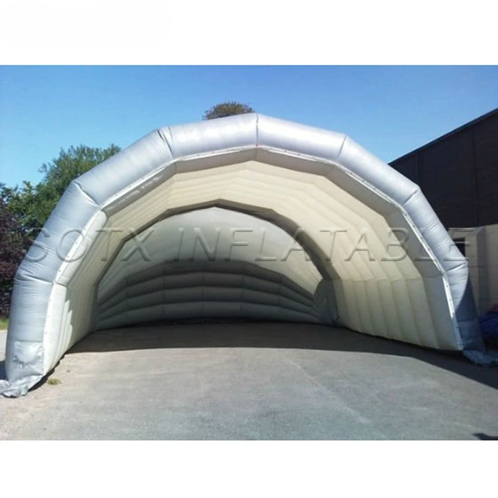 for concert or event Hot sale 10m silver inflatable stage cover tent giant stage air roof outdoor marquee shelter