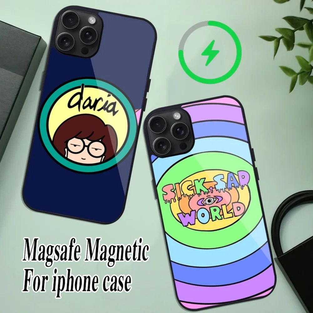 Cartoon D-Daria Phone Case For iPhone 11 Mini 12 13 Max 14 Plus 15 Pro Magesafe Magnetic Shell