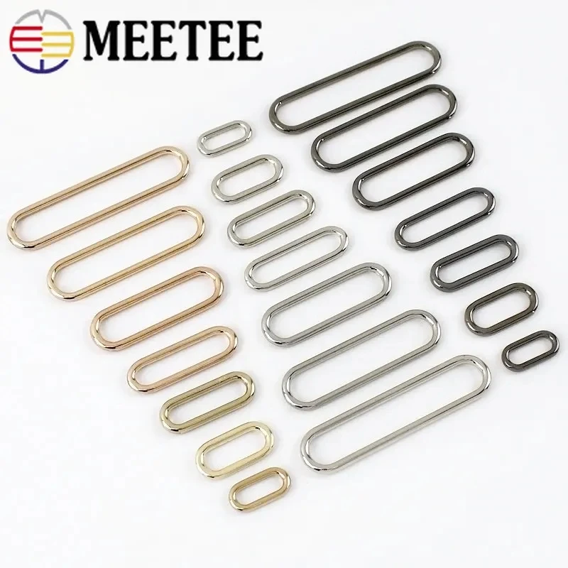 20Pcs Meetee 15-60mm Oval O Ring Metal Buckles Bag Strap Connect Rings Belt Buckle Shoes Loop Clasp Hook Button DIY Accessories