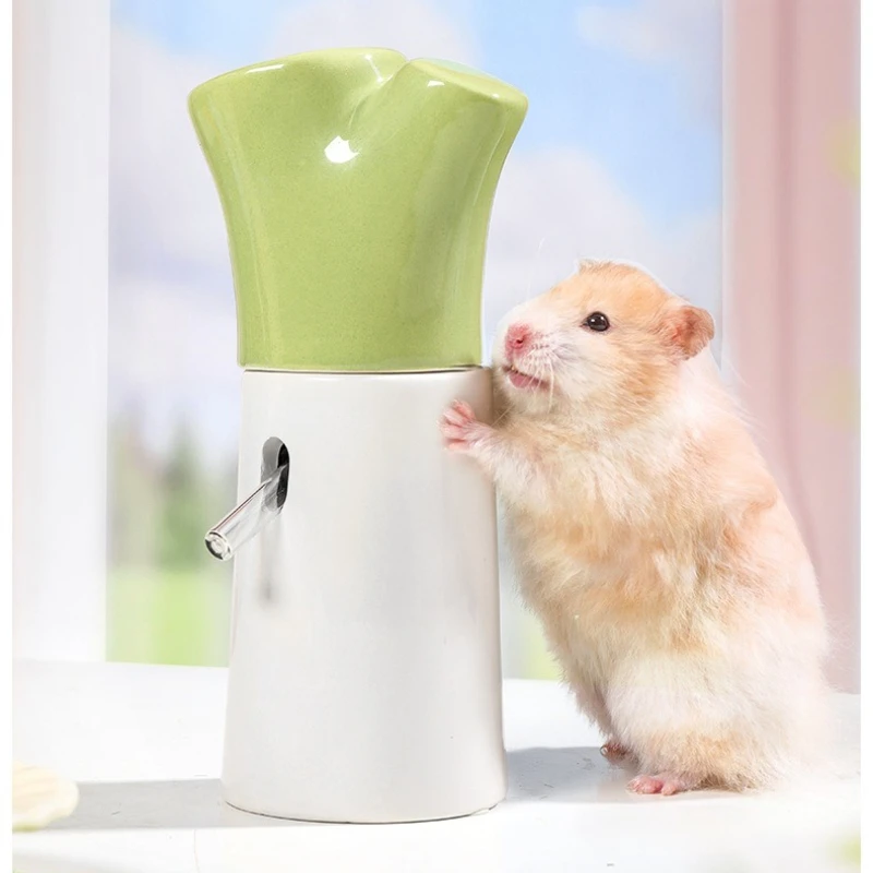 

Hamster Ceramic Hideout House Cheese Pot Shape Summer Cooling Nest Bowl Feeder Decor Multi Function Small Pet Toy for Cage Use