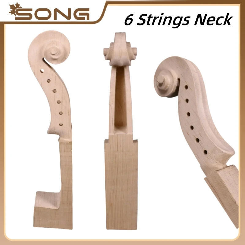 New 6 String 4/4 Violin Neck Maple Hand-Carved Violin Parts/Accessories