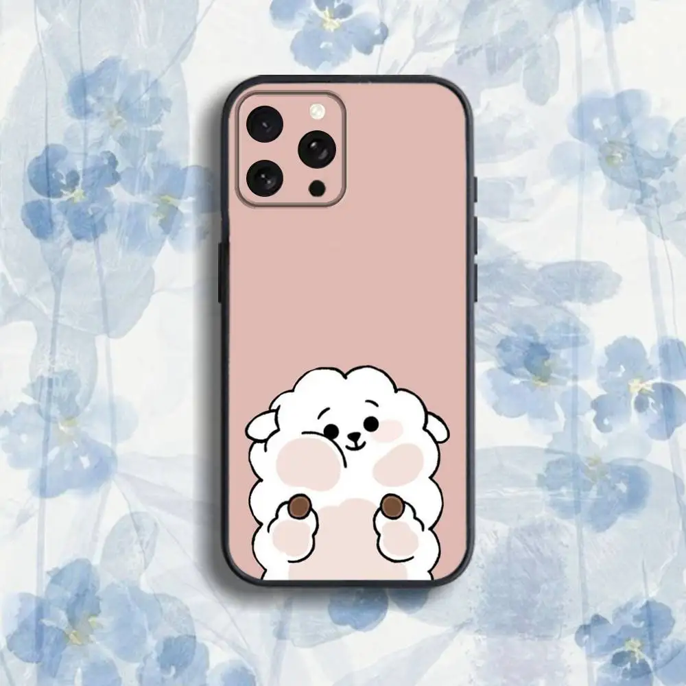 Cartoon C-Cute S-Sheep Phone Case For iPhone 17,16,15,14,13,12,Pro,Max,Plus,E,SE4,Air,Mini Black Soft Box