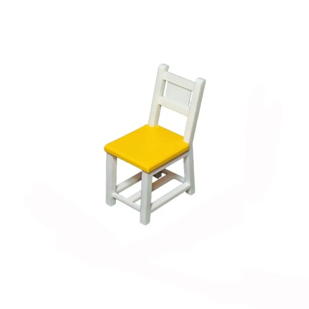 1/12 Dollhouse Miniature Wood Desk Mini Plastic Coffee Table Chairs Multistyles Simulation Furniture Model Toys