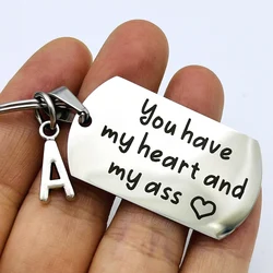 Funny Keychain You Have My Heart Personalized Valentine's Day Gift for Boyfriend Couple Keyring Gift for Girlfriend Naughty Gift