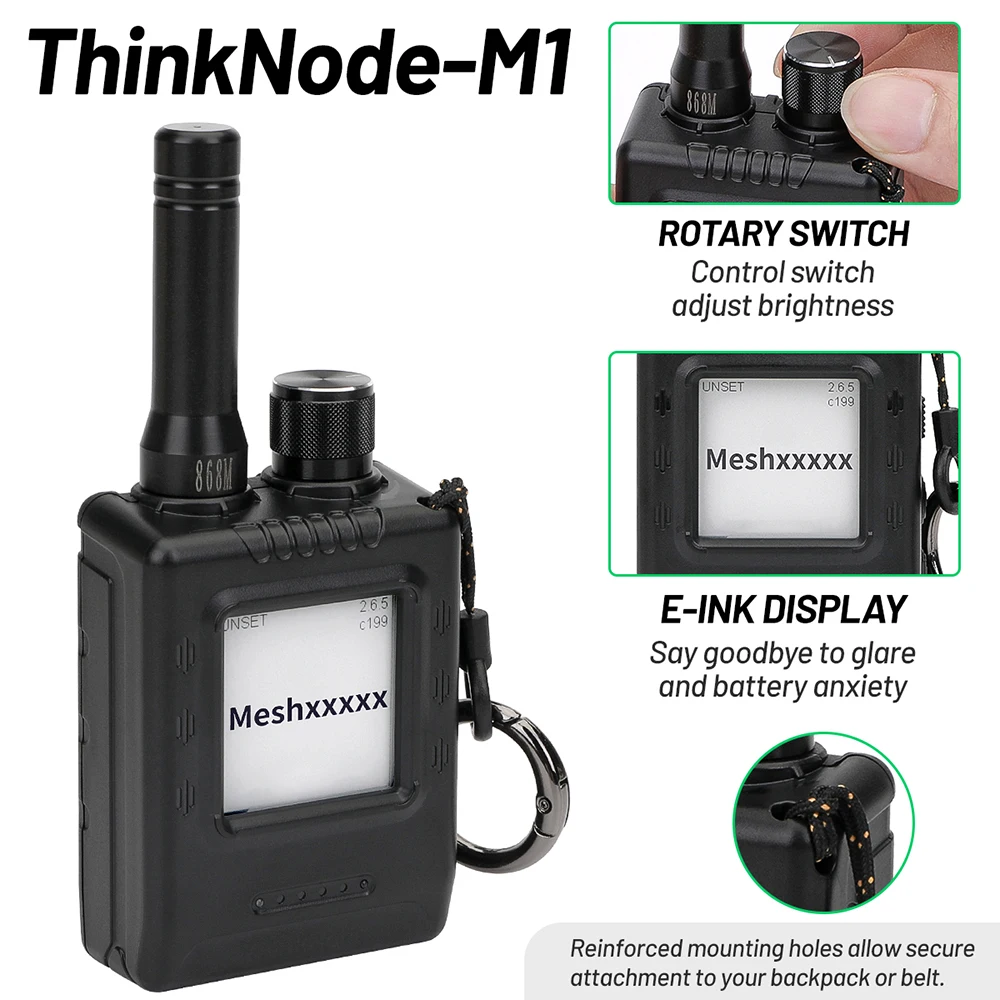 ELECROW ThinkNode M1 M5 Meshtastic LoRa-Knoten mit E-Ink-Bildschirm & GPS 868MHz 915MHz NRF52840 SX1262 Drahtloses Modul – Detail 6