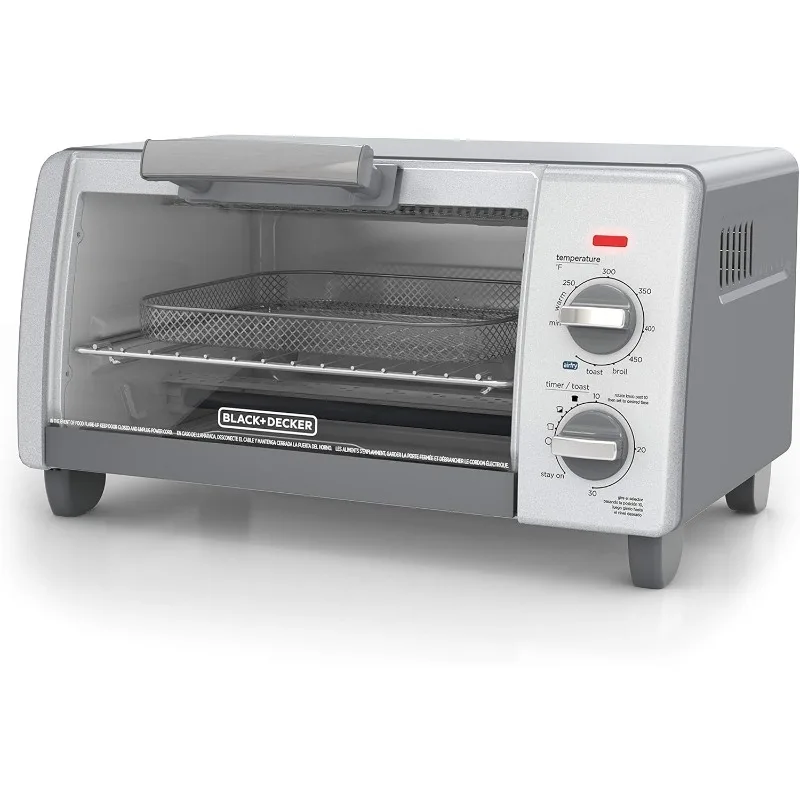 Crisp N Bake Air Fry 4-Slice Toaster Oven, Gray, Bake, Broil, Toast  TO1785SG